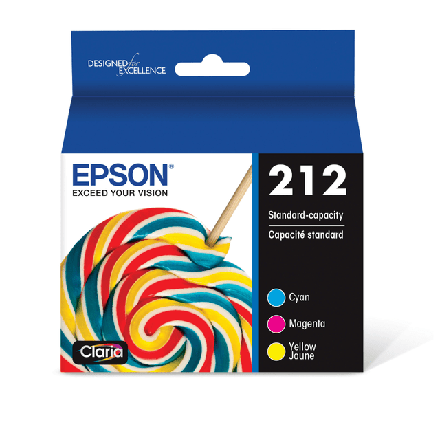 EPSON AMERICA INC. Epson T212520-S  212 Claria Cyan, Magenta, Yellow Ink Cartridges, Pack Of 3, T212320-S