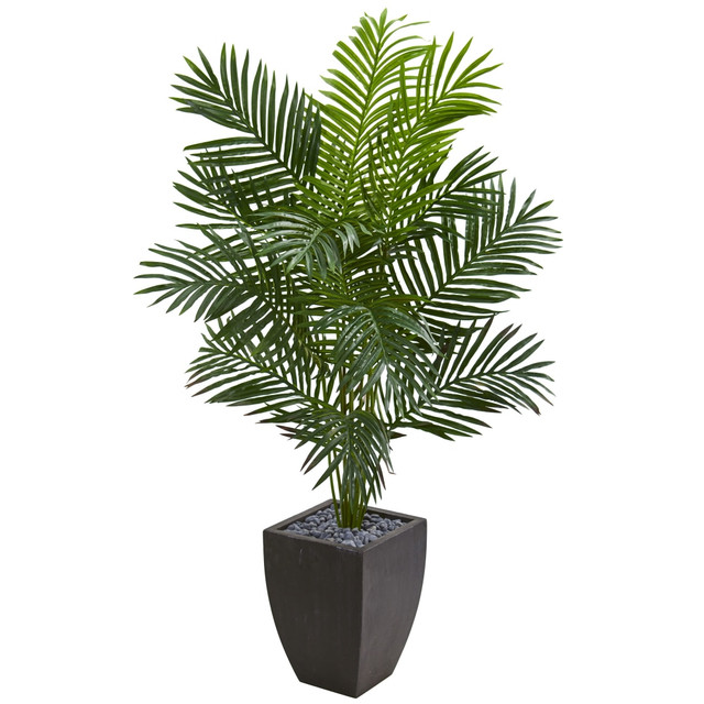 NEARLY NATURAL INC. 5640 Nearly Natural Paradise Palm 66inH Artificial Tree With Planter, 66inH x 38inW x 26inD, Green/Black