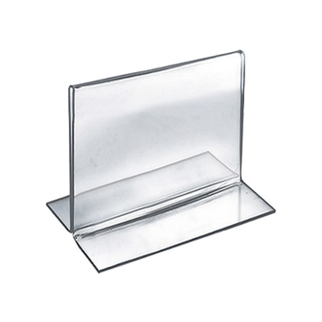 AZAR DISPLAYS 152730  Double-Foot 2-Sided Acrylic Sign Holders, 4inH x 5inW x 3inD, Clear, Pack Of 10 Holders