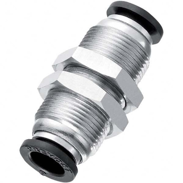 Prevost RPU TT3838 Push-to-Connect Tube Fitting: Bulkhead Union, 3/8" OD