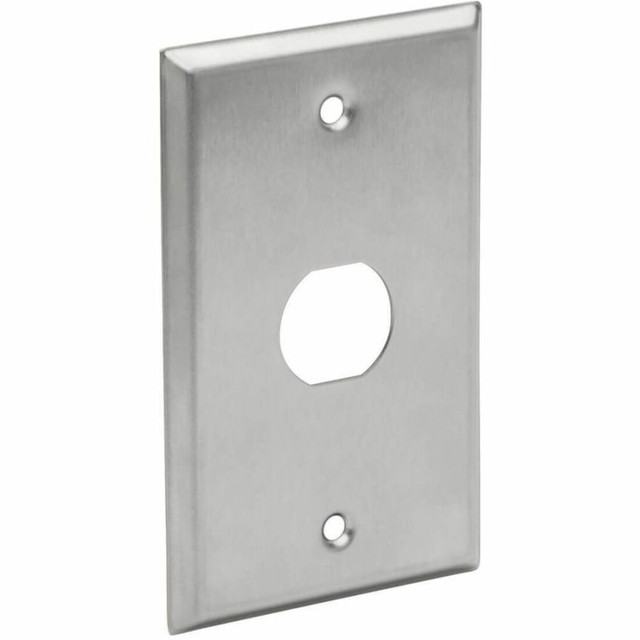 TRIPP LITE N206-FP01-IND Eaton Tripp Lite Series RJ45 Bulkhead Wall Plate 1 Cutout Industrial Metal Single Gang TAA - Faceplate - wall mountable - RJ-45 - silver - 1-gang - TAA Compliant