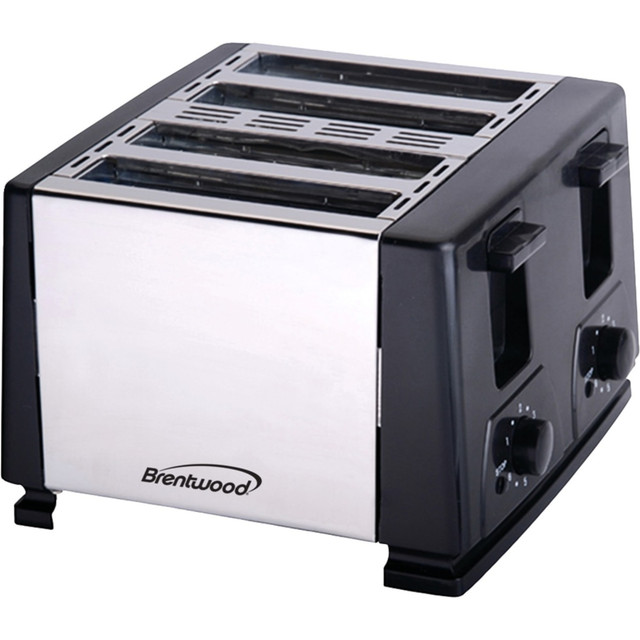 BRENTWOOD APPLIANCES, INC. TS-284 Brentwood Toaster - Toast - Brushed Stainless Steel, Black