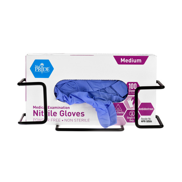 ADIR CORP. ALP485-01-BLA-7PK Alpine Single-Box Wire Glove Dispensers, 4inH x 10inW x 3-13/16inD, Black, Pack Of 7 Dispensers