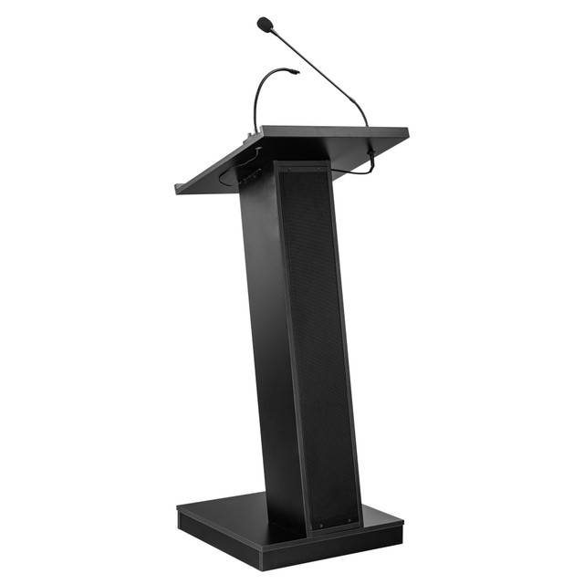 OKLAHOMA SOUND CORPORATION ZED/1 Oklahoma Sound ZED Lectern With Speaker, 49inH x 19-3/4inW x 19-3/4inD, Black