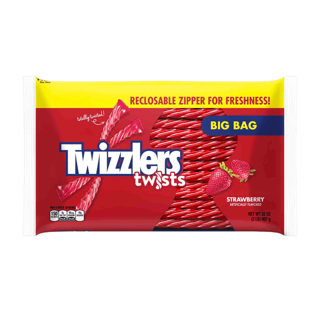 HERSHEY 246-00041 Twizzlers Strawberry Twists, 32-Oz Zipper Bags, Pack Of 2 Bags