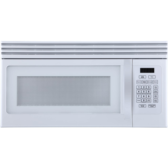 MIDEA AMERICA CORPORATION EM044KJNP10A Black+Decker 1.6 Cu Ft Over-The-Range Microwave With Top-Mount Air Recirculation Vent, White