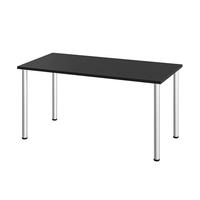 BESTAR INC. 65862-18 Bestar Universal 60inW Table Computer Desk With Round Metal Legs, Black
