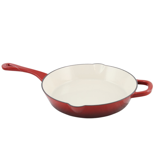 GIBSON OVERSEAS INC. 995100793M Crock-Pot Artisan 12in Round Enameled Cast Iron Skillet, Scarlet Red GIBSON OVERSEAS INC. 995100793M Crock-Pot Artisan 12in Round Enameled Cast Iron Skillet, Scarlet Red