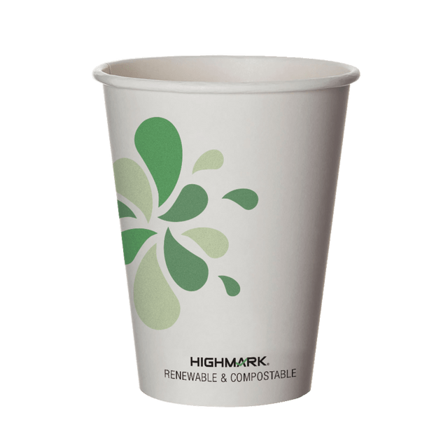OFFICE DEPOT BHC12Z04967 Highmark ECO Compostable Hot Coffee Cups, 12 Oz, White, Pack Of 500