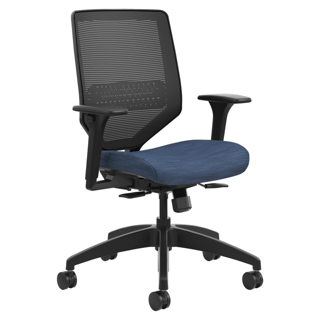 HNI CORPORATION HONSVM1ALC90TK HON Solve Fabric Mid-Back Task Chair, Ilira-Stretch Mesh Back, Midnight/Black