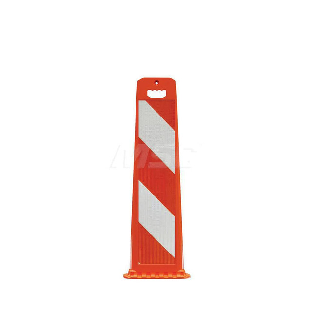 Plasticade 4100-O-36-HI-P Traffic Barrels, Delineators & Posts; Type: Vertical Panel; Material: Polyethylene; Reflective: Yes; Base Needed: Yes; Width (Inch): 14-3/4; Additional Information: Stripe Width: 6 in; Series: 4100; Sign Dimensions: 36 in H 