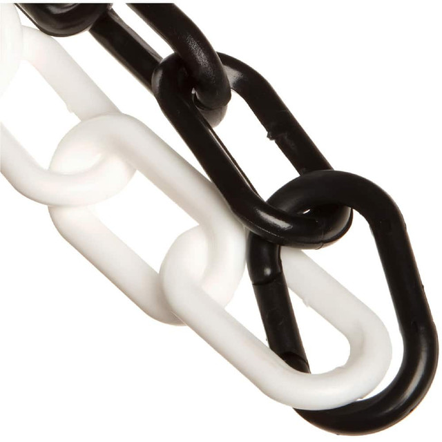 Mr. Chain 30020-100 Barrier Rope & Chain; Material: Plastic; Polyethylene ; Material: HDPE ; Type: Safety Chain ; Snap End Material: Plastic; Polyethylene ; Hook Fitting Material: Plastic ; Color: Black/White