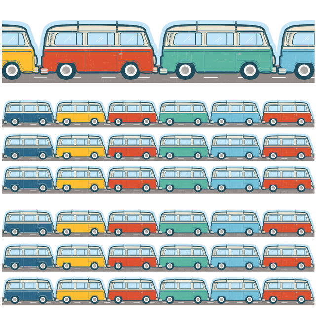 Add a decorative touch almost anywhere with the Eureka Extra Wide Deco Trim Packs. These extra wide acid-free paper strips can be used as borders on bulletin boards, doors and more.  Made of acid-free paper.  Extra wide design.  Helps liven up your classroom, bulletin boards and more.  Each pack comes with 12 strips for 37' total.