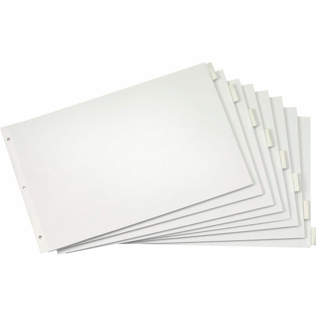 CARDINAL BRANDS, INC Cardinal 84815  Insertable Index Dividers - 8 x Divider(s) - Blank Tab(s) - 8 Tab(s)/Set - 17.5in Divider Width x 11.50in Divider Length - Tabloid - 11in Width x 17in Length - White Paper Divider - Clear Tab(s) - 8 / Set