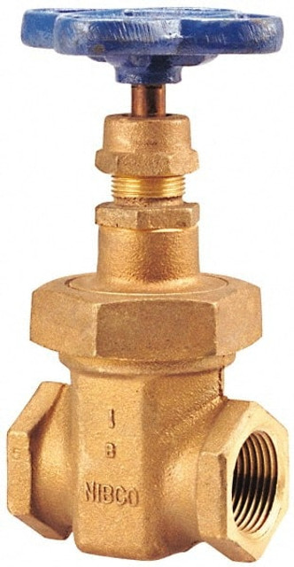 NIBCO NL1T00F Gate Valve: Non-Rising Stem, 3" Pipe, Threaded, Bronze