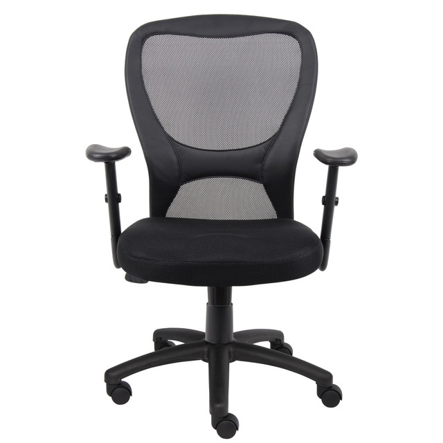 NORSTAR OFFICE PRODUCTS INC. B6508 Boss Office Products Budget Mesh Task Chair, With Padded Arms, Black