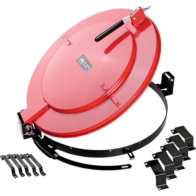New Pig DRM1084-RD Drum Covers, Liners & Sheets; Compatible Drum Capacity (Gal): 55.00 ; Type: Lid with Gasket ; Material: Steel ; Color: Red ; Closure Type: One-Hand Latch ; Anti-static: No