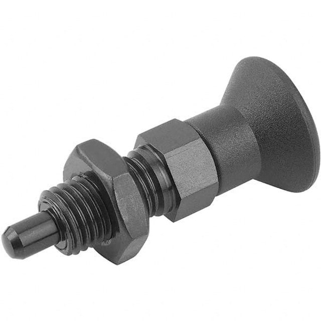 KIPP K0630.22412 M20x1.5, 25mm Thread Length, 12mm Plunger Diam, Hardened Locking Pin Knob Handle Indexing Plunger