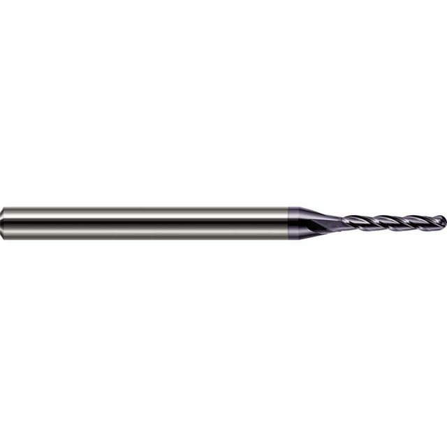 Harvey Tool 12845-C3 Ball End Mill: 0.045" Dia, 0.225" LOC, 3 Flute, Solid Carbide