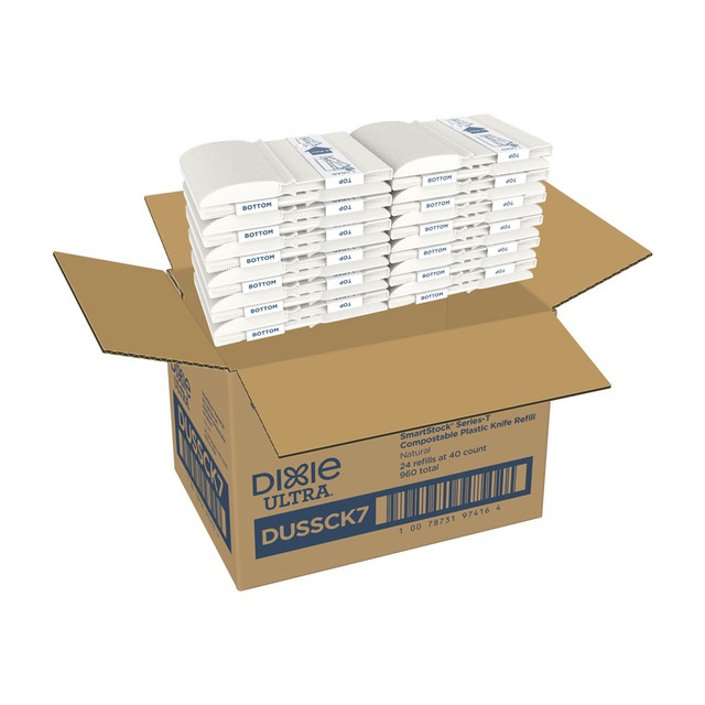 FORT JAMES CORPORATION (FHC) DUSSCK7 Dixie TriTower Compostable Knives, White, Box Of 40 Knives, Case Of 24 Boxes