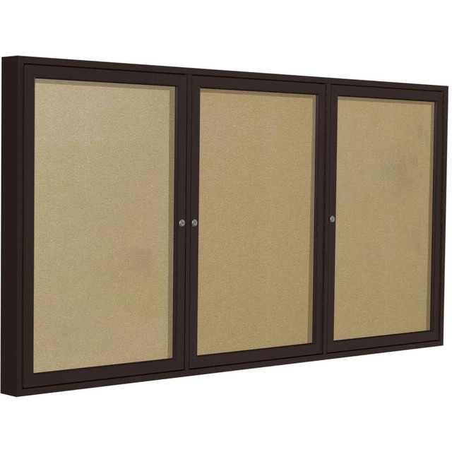 GHENT MANUFACTURING INC. Ghent PB34872VX-181  Enclosed Vinyl Bulletin Board, 48in x 72in, Caramel, Bronze Aluminum Frame