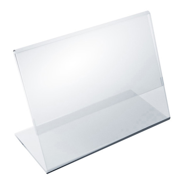 AZAR DISPLAYS 112730 Acrylic Horizontal L-Shaped Sign Holders, 4inH x 5inW x 3inD, Clear, Pack Of 10 Holders AZAR DISPLAYS 112730 Acrylic Horizontal L-Shaped Sign Holders, 4inH x 5inW x 3inD, Clear, Pack Of 10 Holders