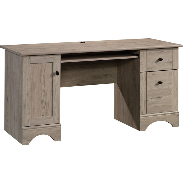 SAUDER WOODWORKING CO. 429448 Sauder Select 60inW Double-Pedestal Computer Desk, Laurel Oak