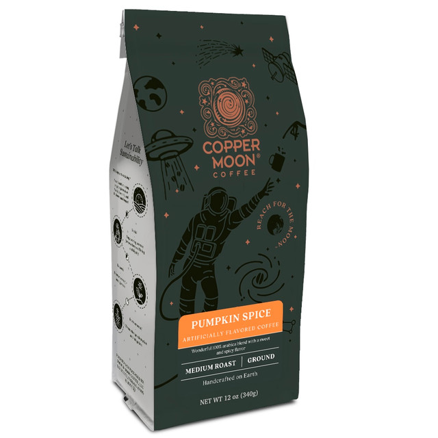 COPPER MOON COFFEE LLC 205247 Copper Moon Coffee Ground Coffee, Pumpkin Spice, 12 Oz Per Bag