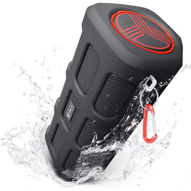 TREBLAB FX100  FX100-Extreme Bluetooth Speaker- Rugged for Outdoors,Shockproof,Waterproof, Built-In Power Bank, HD Audio w/ Deep Bass - 80 Hz to 20 kHz - 360 deg. Circle Sound, Surround Sound, TrueWireless Stereo - Battery Rechargeable - USB