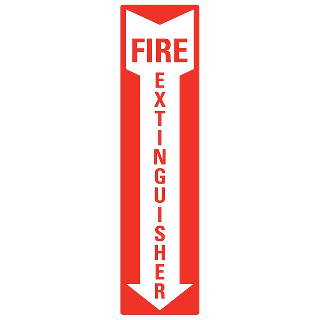 Lyle Signs U1-0066-RD_4X14 "Fire Extinguisher", 4" Wide x 14" High, Reflective Safety Sign