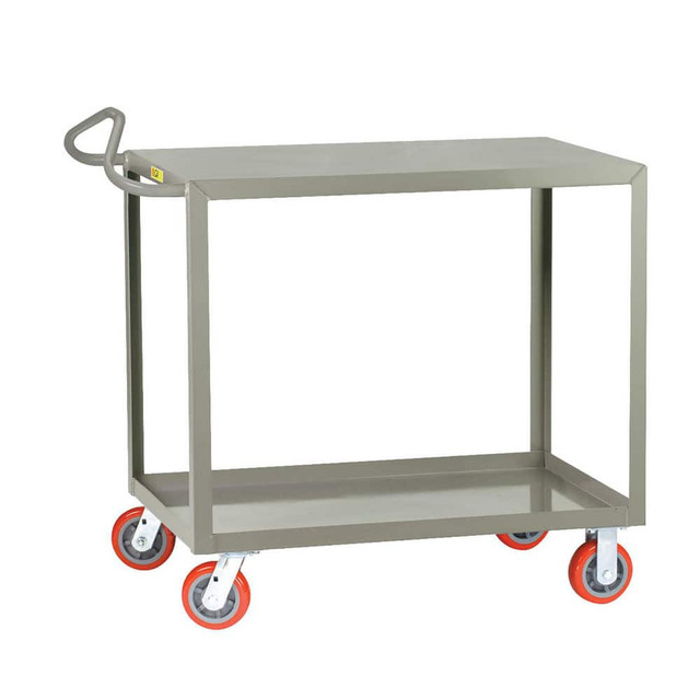 Little Giant. ENLG-2436-6PY Shelf Utility Cart: 41.5" OAL, 24" OAW, 36.5" OAH, Steel, Gray