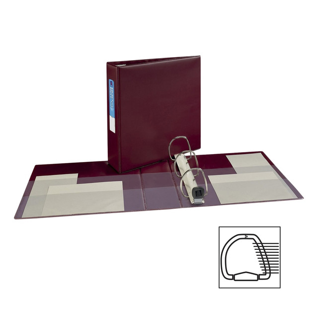 AVERY PRODUCTS CORPORATION 79363 Avery Heavy-Duty 3-Ring Binder With Locking One-Touch EZD Rings, 3in D-Rings, 45% Recycled, Maroon