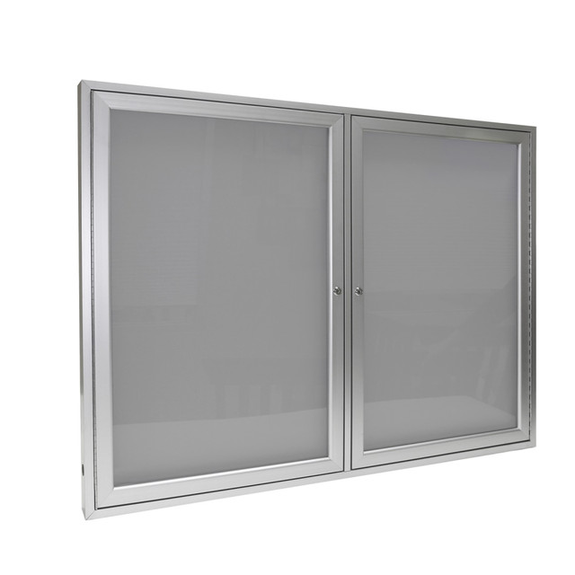 GHENT MANUFACTURING INC. PA13636VX-193 Ghent 1-Door Enclosed Vinyl Bulletin Board, 36in x 36in, Silver, Satin Aluminum Frame