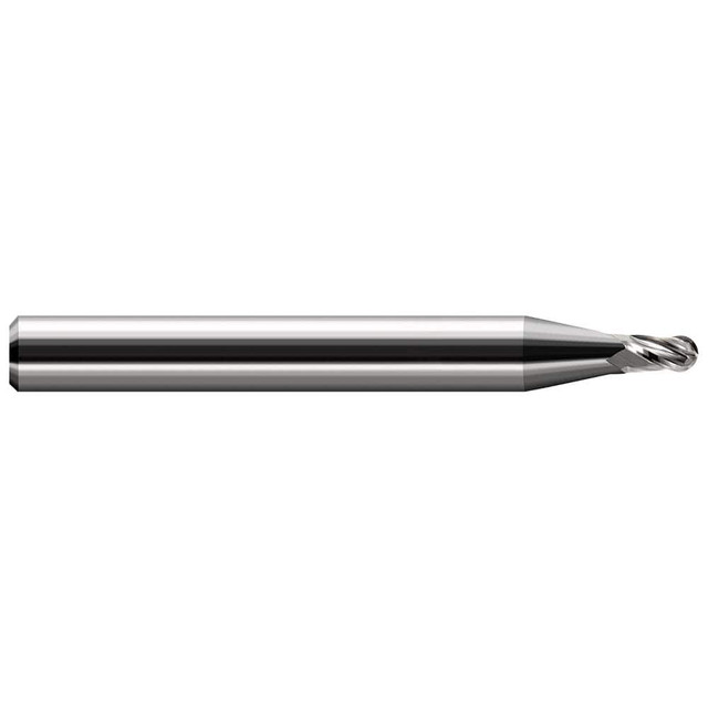 Harvey Tool 24699 Ball End Mill: 0.1000" Dia, 0.1500" LOC, 4 Flute, Solid Carbide