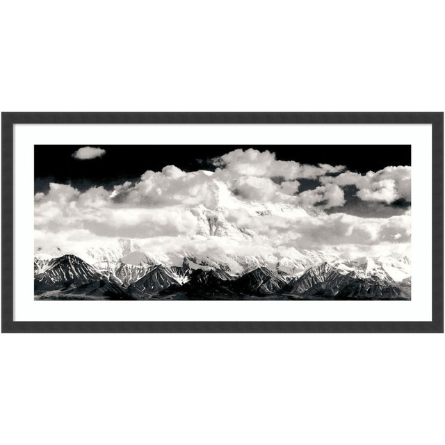 UNIEK INC. Amanti Art A42705530261  Mount McKinley Range Clouds Denali National Park Alaska 1948 by Ansel Adams Wood Framed Wall Art Print, 38inW x 19inH, Black