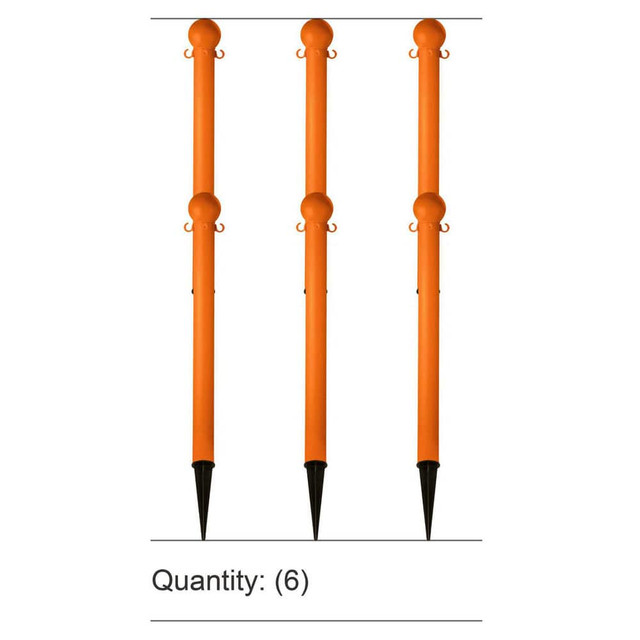 Mr. Chain 70512-6 Pedestrian Barrier Kits; Chain Material: Polyethylene ; Post Material: HDPE ; Surface Pattern: Solid Color ; Chain Color: Safety Orange ; Post Color: Safety Orange ; Inside Link Length: 1.42in