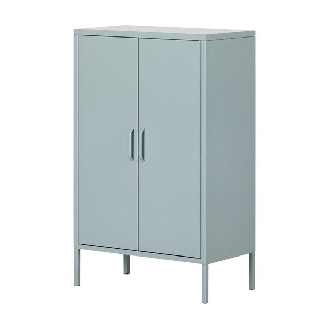 SOUTH SHORE IND LTD 13075 South Shore Crea 26inW Metal 2-Door Accent Cabinet, Blue