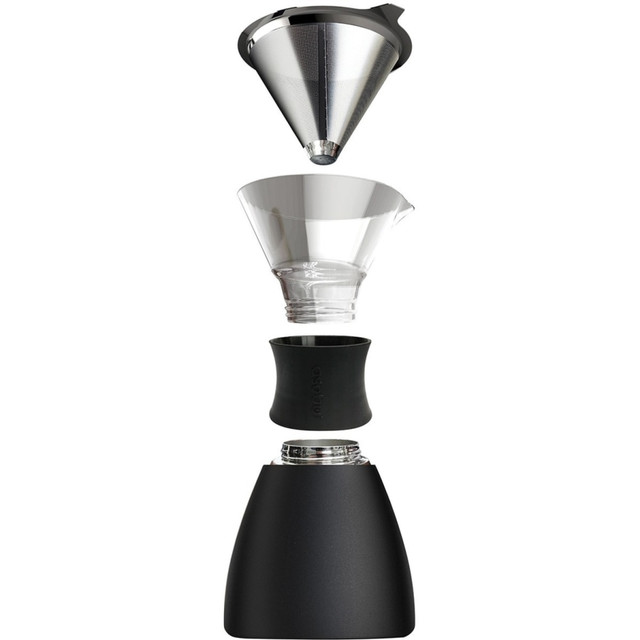 ASOBU(R) NA-PO300BK asobu Insulated Pour-over Coffee Maker (Black) - Coffee - Black, Silver - Stainless Steel, Borosilicate Glass Body