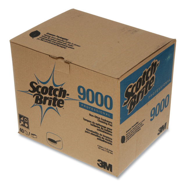 3M/COMMERCIAL TAPE DIV. Scotch-Brite® 34738 All-Purpose Scouring Pad 9000, 4 x 5.25, Blue, 40/Carton