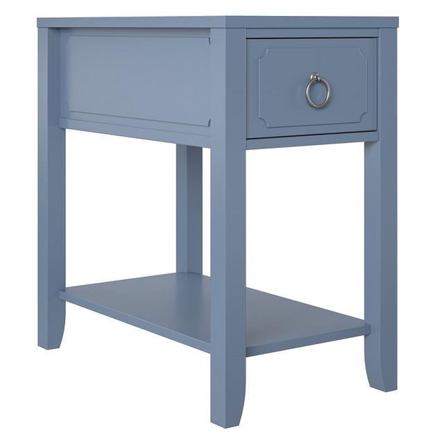 AMERIWOOD INDUSTRIES, INC. 8644910COM Ameriwood Home Novogratz Her Majesty Narrow Side Table, 24inH x 27-5/8inW x 23-5/8inD, Blue