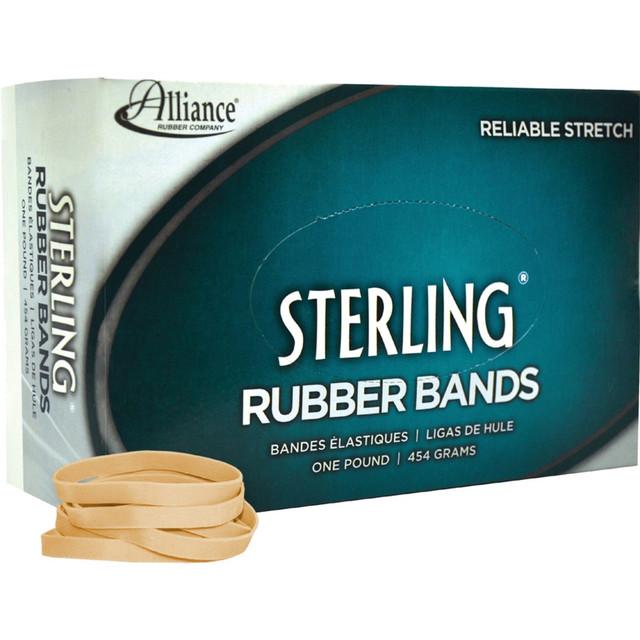 ALLIANCE RUBBER CO 24625 Alliance Rubber 24625 Sterling Rubber Bands, Size #62, 2 1/2in x 1/4in, Natural Crepe, Approximately 600 Bands ALLIANCE RUBBER CO 24625 Alliance Rubber 24625 Sterling Rubber Bands, Size #62, 2 1/2in x 1/4in, Natural Crepe, Approximately 600 Bands