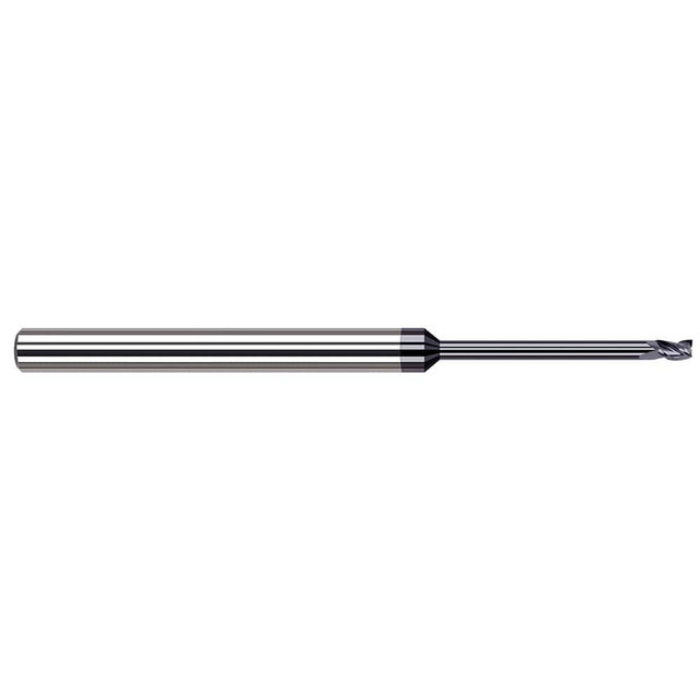 Harvey Tool 35465-C3 Square End Mill: 0.065'' Dia, 0.097'' LOC, 1/8'' Shank Dia, 2-1/2'' OAL, 3 Flutes, Solid Carbide