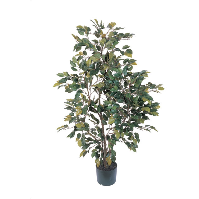 NEARLY NATURAL INC. 5074 Nearly Natural 4ftH Silk Ficus Tree With Pot, Green NEARLY NATURAL INC. 5074 Nearly Natural 4ftH Silk Ficus Tree With Pot, Green