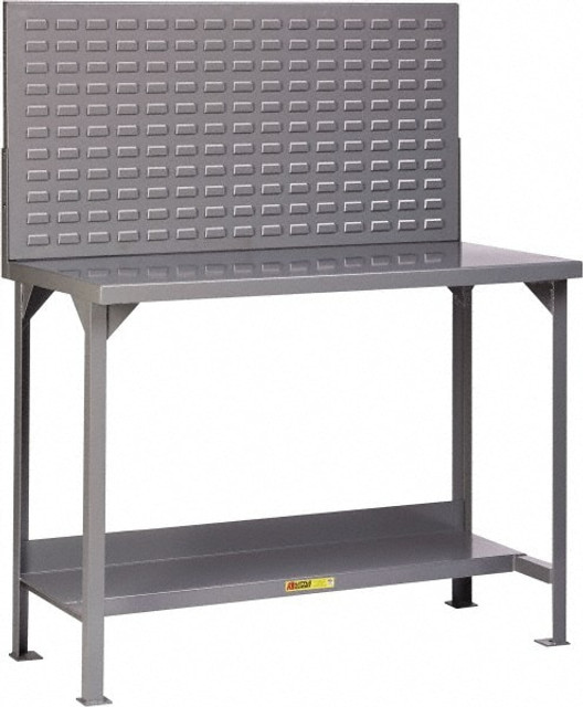 Little Giant. WST2-3060-36-LP Stationary Heavy-Duty Workbench with Louvered Panel: Gray