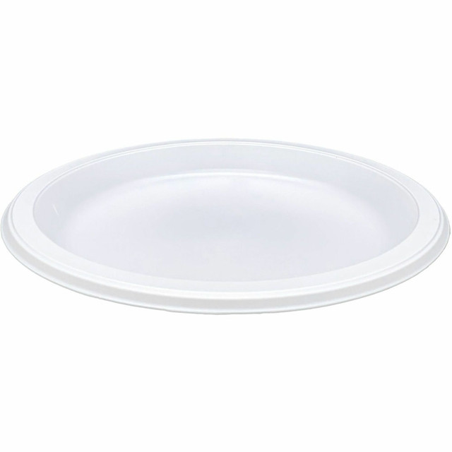 GENUINE JOE 10329  Reusable/Disposable 9in Plastic Plates, White, Pack Of 125