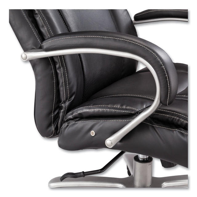 SAFCO PRODUCTS 3503BL Lineage Big and Tall Mid Back Task Chair 28" Back, Supports Up to 400 lb, 21.5" - 25.25" Seat Height, Black Seat, Chrome Base