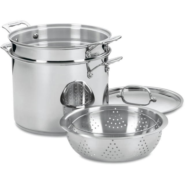 CONAIR CORPORATION Cuisinart 77-412  77412 Stockpot - 12 quart Stockpot, Pasta Insert, Steamer Basket - Stainless Steel - Dishwasher Safe - Oven Safe