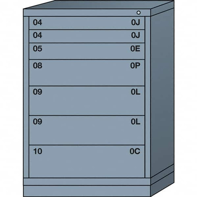 Lyon DDM493030000DIL Standard Counter - Multiple Drawer Access Steel Storage Cabinet: 30" Wide, 28-1/4" Deep, 44-1/4" High