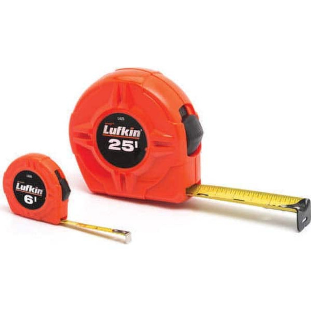 Lufkin L625KR Tape Measure: 25' Long, 1" Width, Yellow Blade