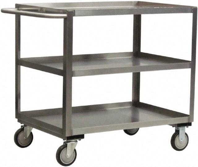 Jamco XA236-U5 Service Utility Cart: 35" OAH, Stainless Steel, Silver